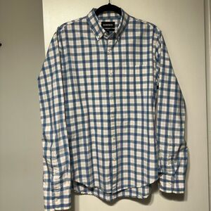 Bonobos Slim Fit Button Down Shirt Men's Dress Long Sleeve Top White & Blue M